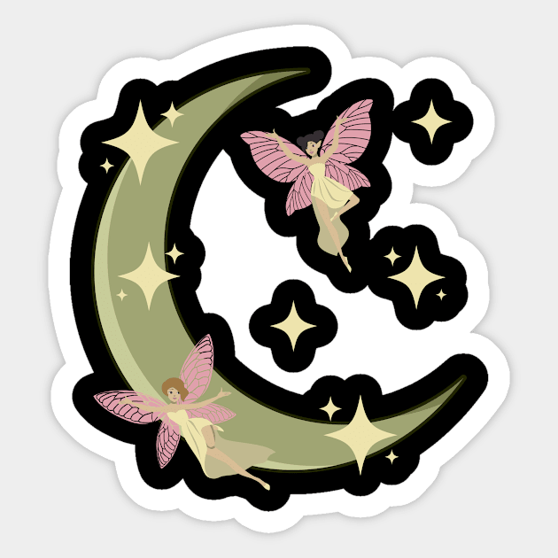 Fairycore Aesthetic Fairy Crescent Moon Fairies Sticker by Alex21